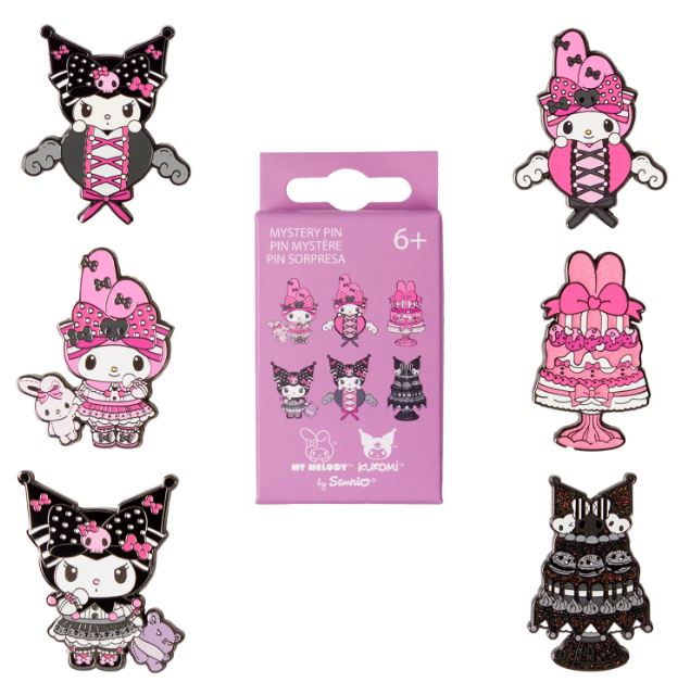 Loungefly Sanrio My Melody And Kuromi Pink And Black Blind Box Pin