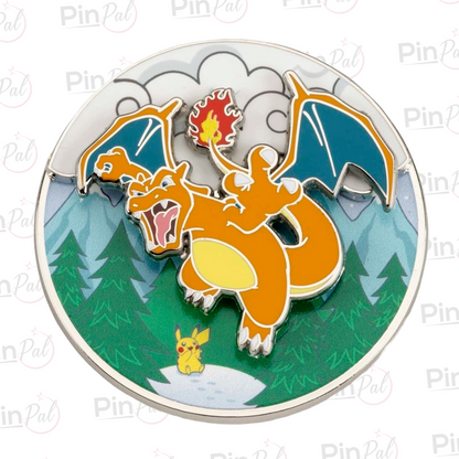 Pokémon Charizard Flying High Spinning Scenes Pin