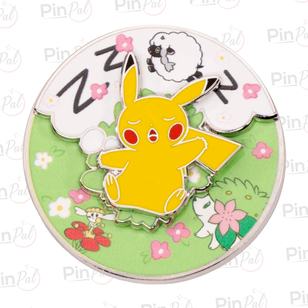 Pokémon Pikachu Sleepy Spring Spinning Scenes Pin