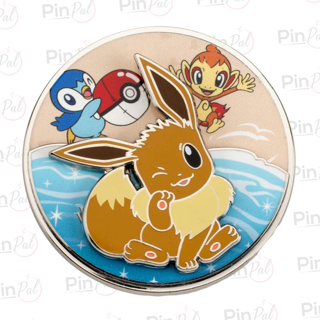 Pokémon Eevee Beach Day Spinning Scenes Pin