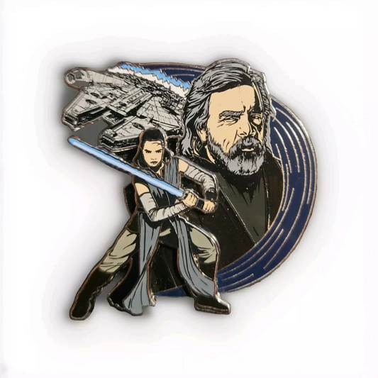 Disney Star Wars 3D Rey Luke Skywalker The Last Jedi Pin 2017