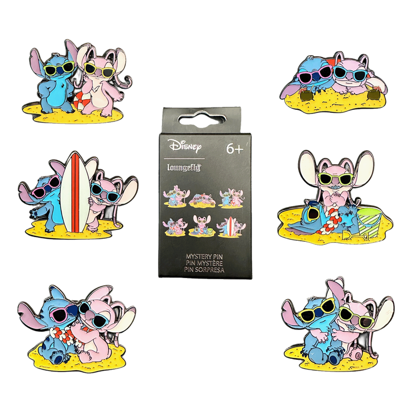 Loungefly Disney Stitch And Angel Beach Scene Blind Box Pin