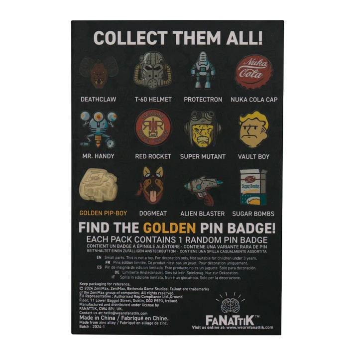 Fanattik Fallout Volume 1 Blind Box Pin